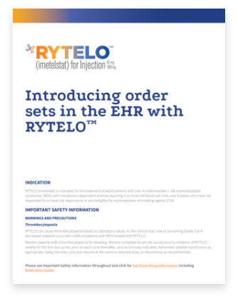RYTELO Order Set Guide