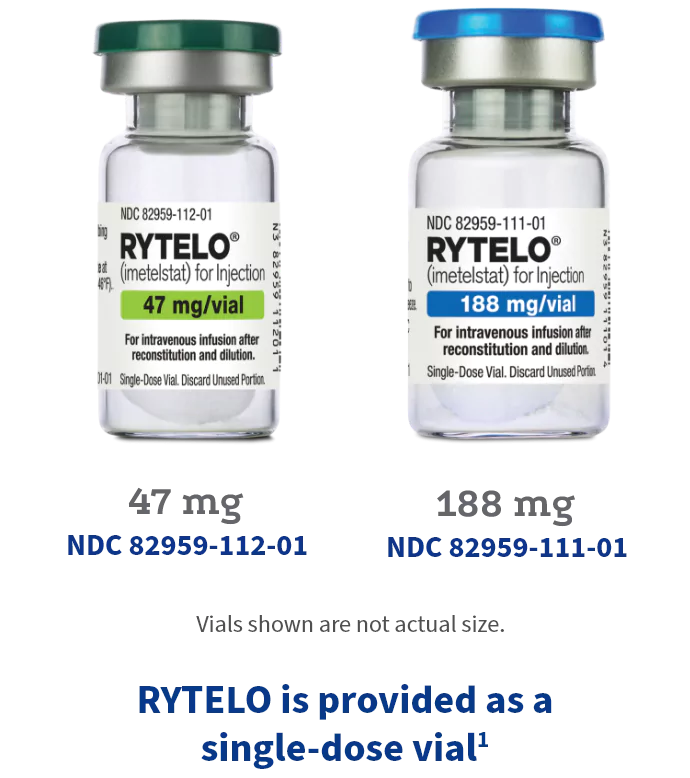 Image of the 2 RYTELO vial sizes.