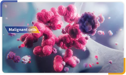 Three step diagram showing how RYTELO may work inside the cell.