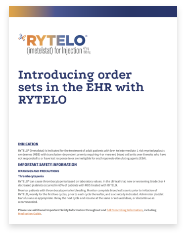 RYTELO Order Set Guide thumb
