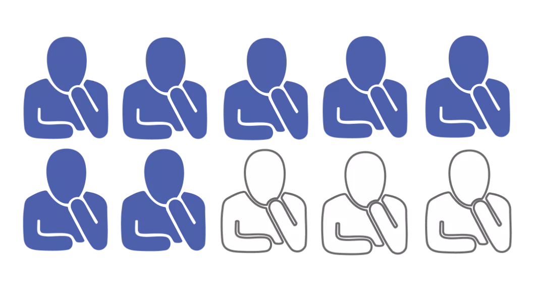 Artboard showing 10 patients and 70% highlighted in blue